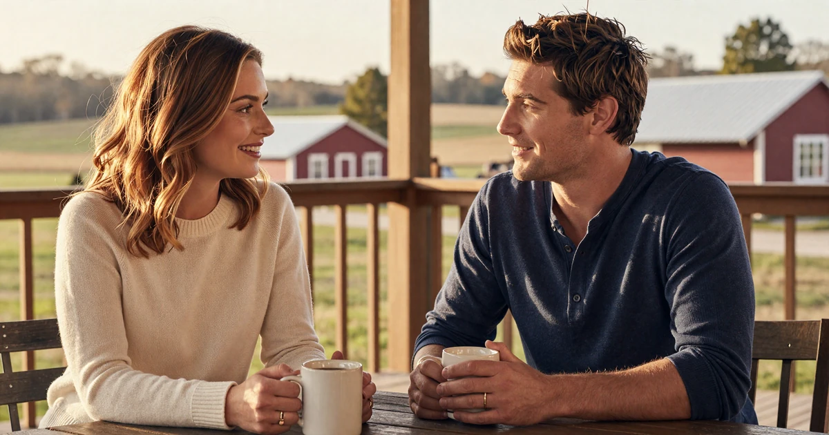 Civilian woman and her Army veteran partner sharing coffee on a porch - military dating advice for long-term relationships