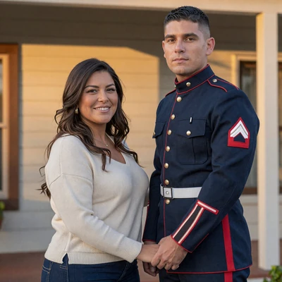 Gunnery Sergeant Diego & Adriana couple portrait